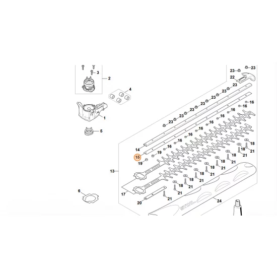 STIHL  Listwa ślizgowa noży HA07 713 2200